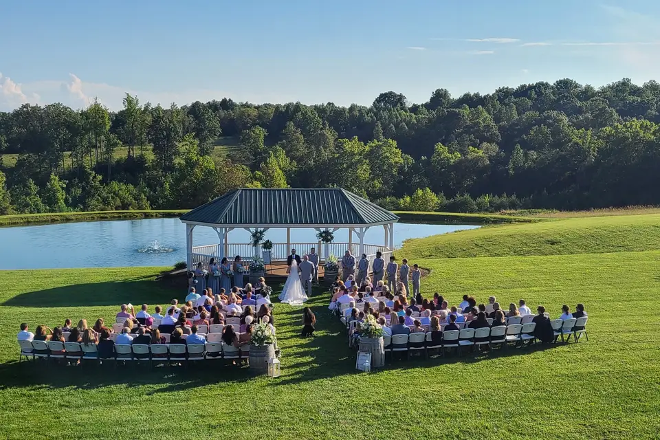 Wedding ceremony view at Autumn Creek Vineyards